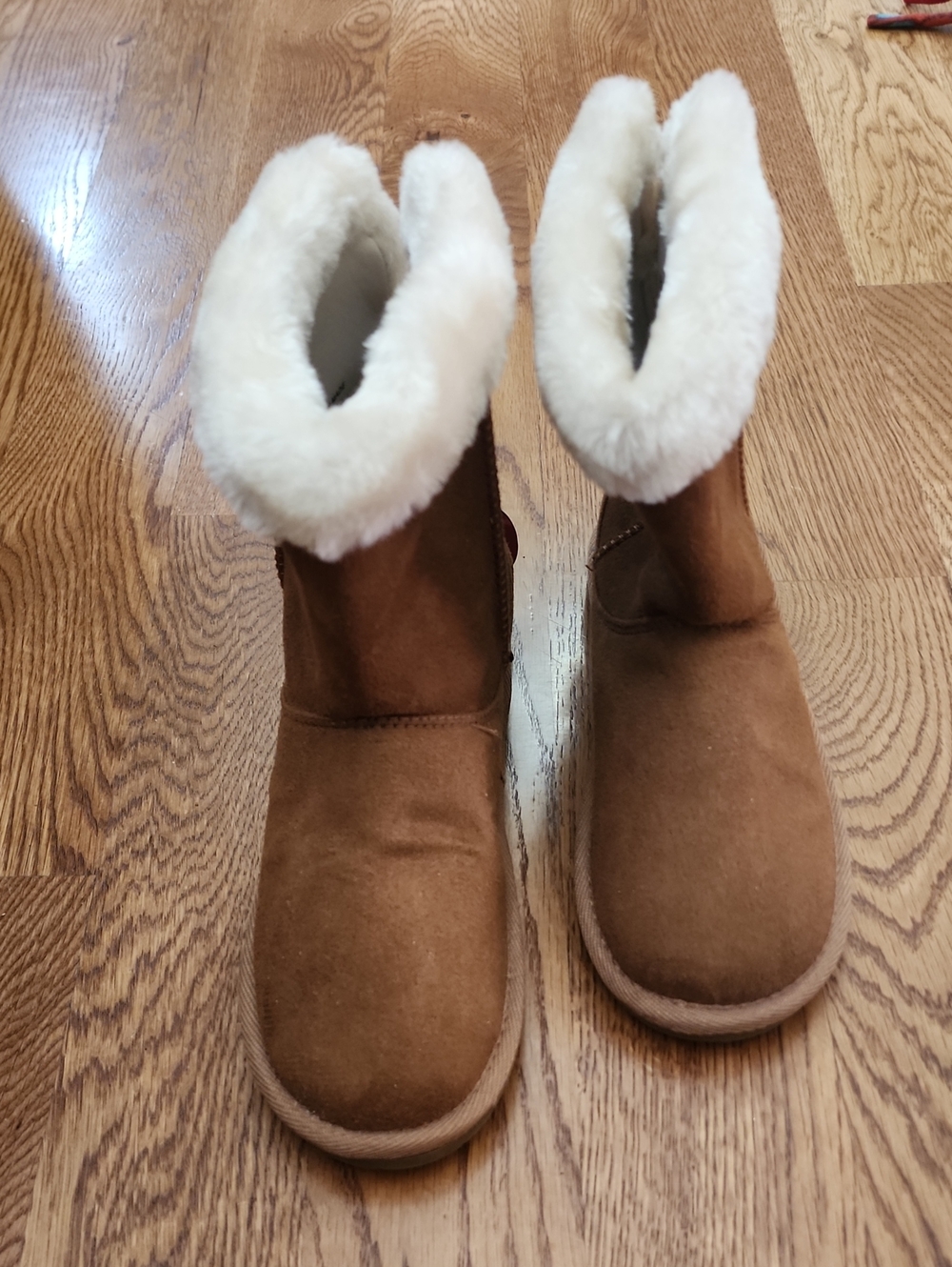 NWT Sonoma Life Style Suede Look Faux Fur Trim Winter Boots Girl's Size 3